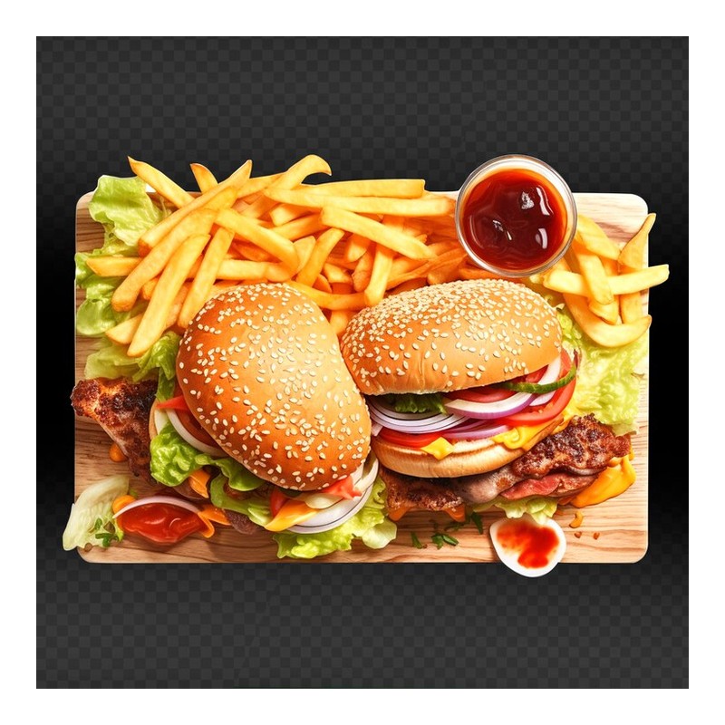 Foodie Gourmet French Fries & Burger Charm Set footwear trim style