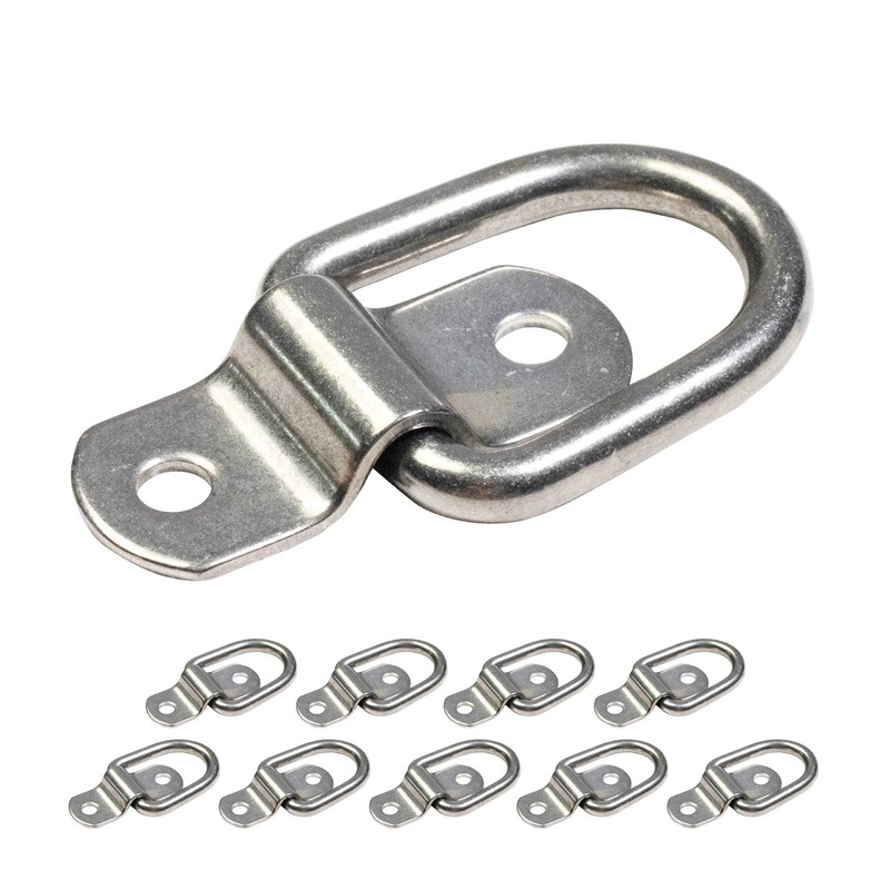 Heavy Stamped Steel D-Ring with Mounting Bracket footwear trim style