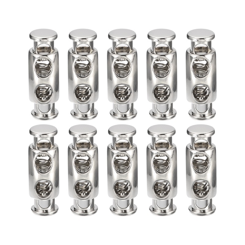 Dual-Hole Metal Cord Lock with Stainless Spring footwear trim style