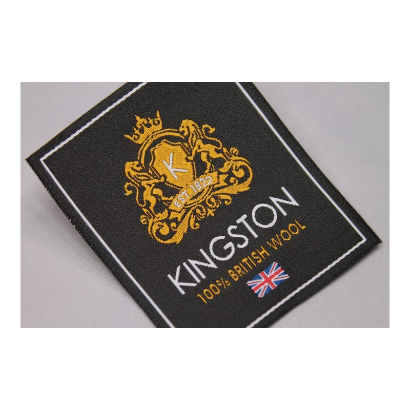 50D High-Density Damask Woven Tongue Label footwear trim style