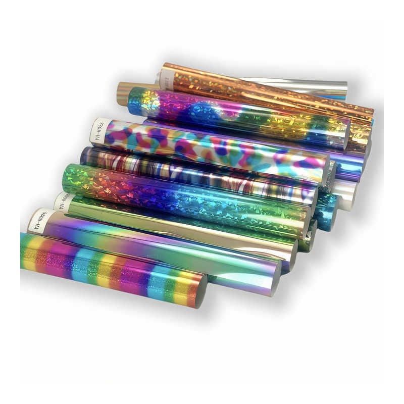 Rainbow Iridescent Reflective Heat Transfer Film footwear trim style