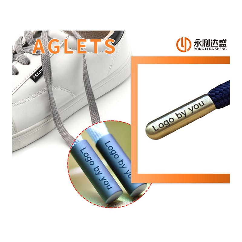 Custom Laser-Engraved Logo Metal Aglets footwear trim style