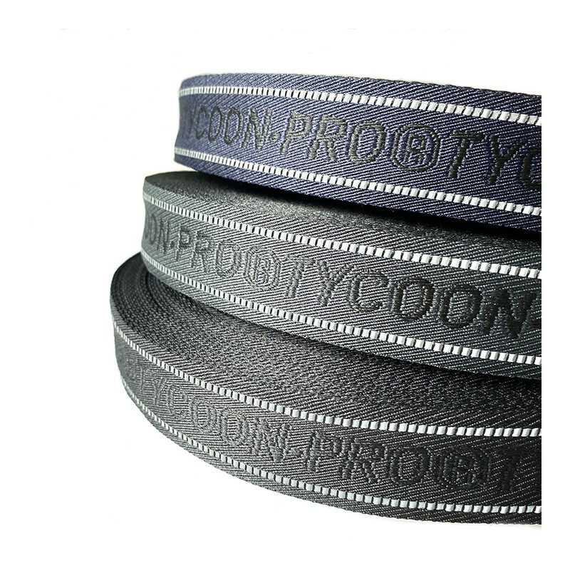 Reflective Text Interwoven Jacquard Ribbon footwear trim style