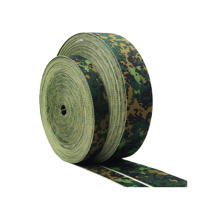 Camo Pixelated Tactical Jacquard Webbing footwear trim style